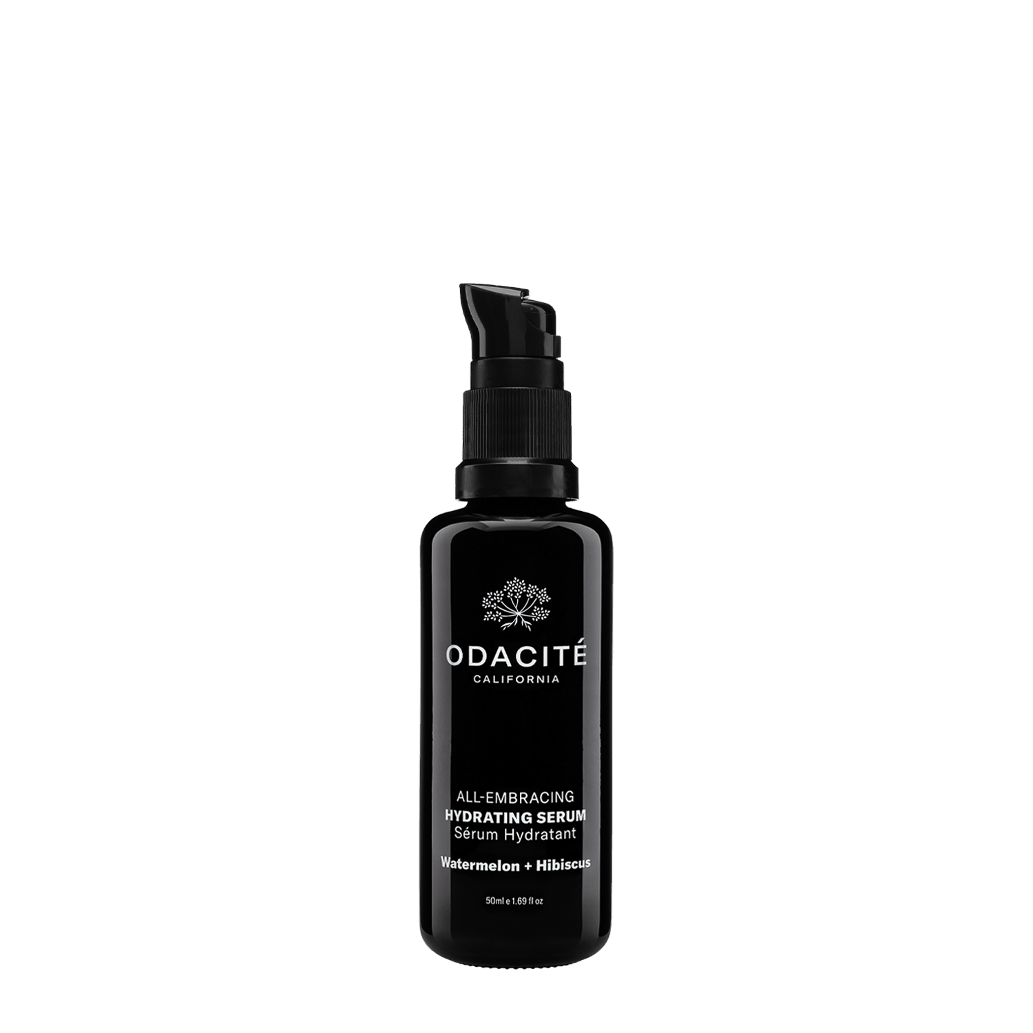 Odacité Black Mint Cleanser bottle with pump dispenser on white background