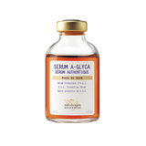 Serum bottle labeled 'SERUM A-GLYCA' with a gold cap on a transparent background