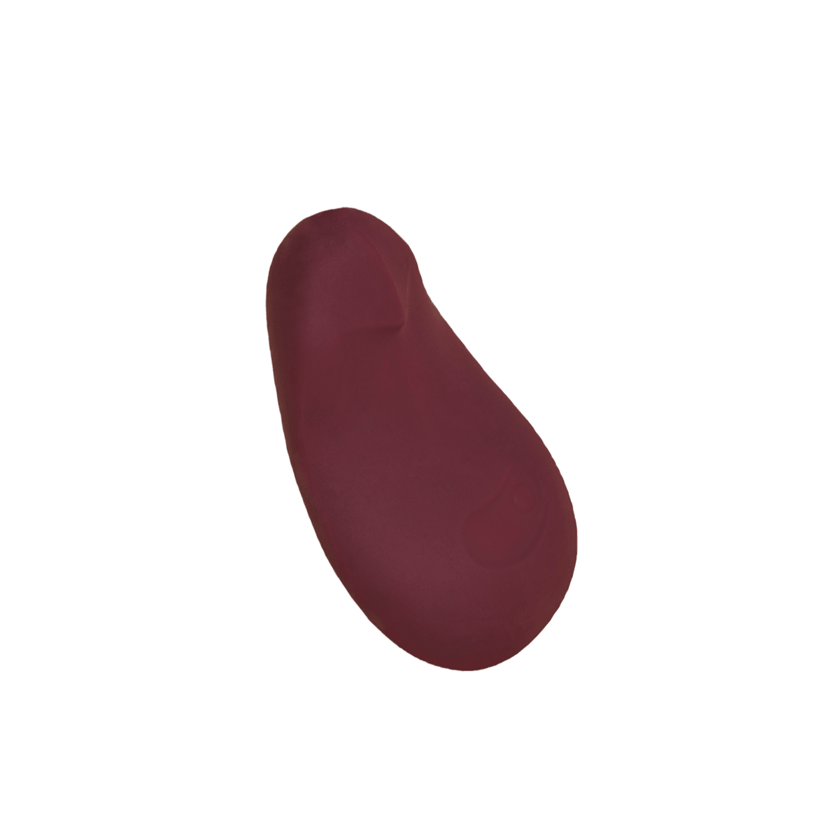Maroon bean-shaped object on white background