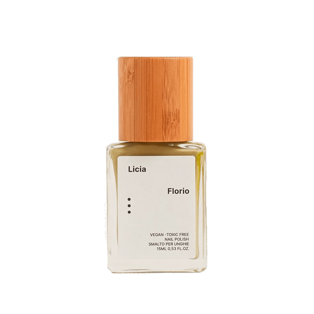 Licia Florio vegan nail polish with wooden cap, 15ml bottle