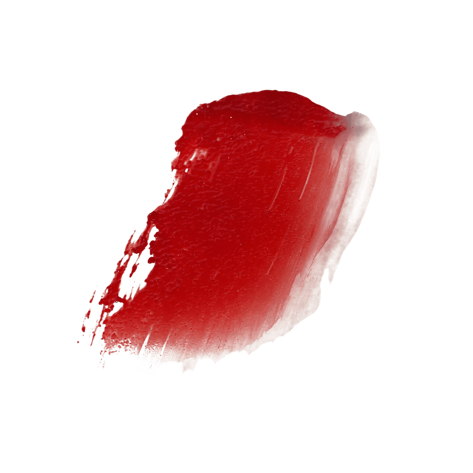 Red lipstick smear on white background